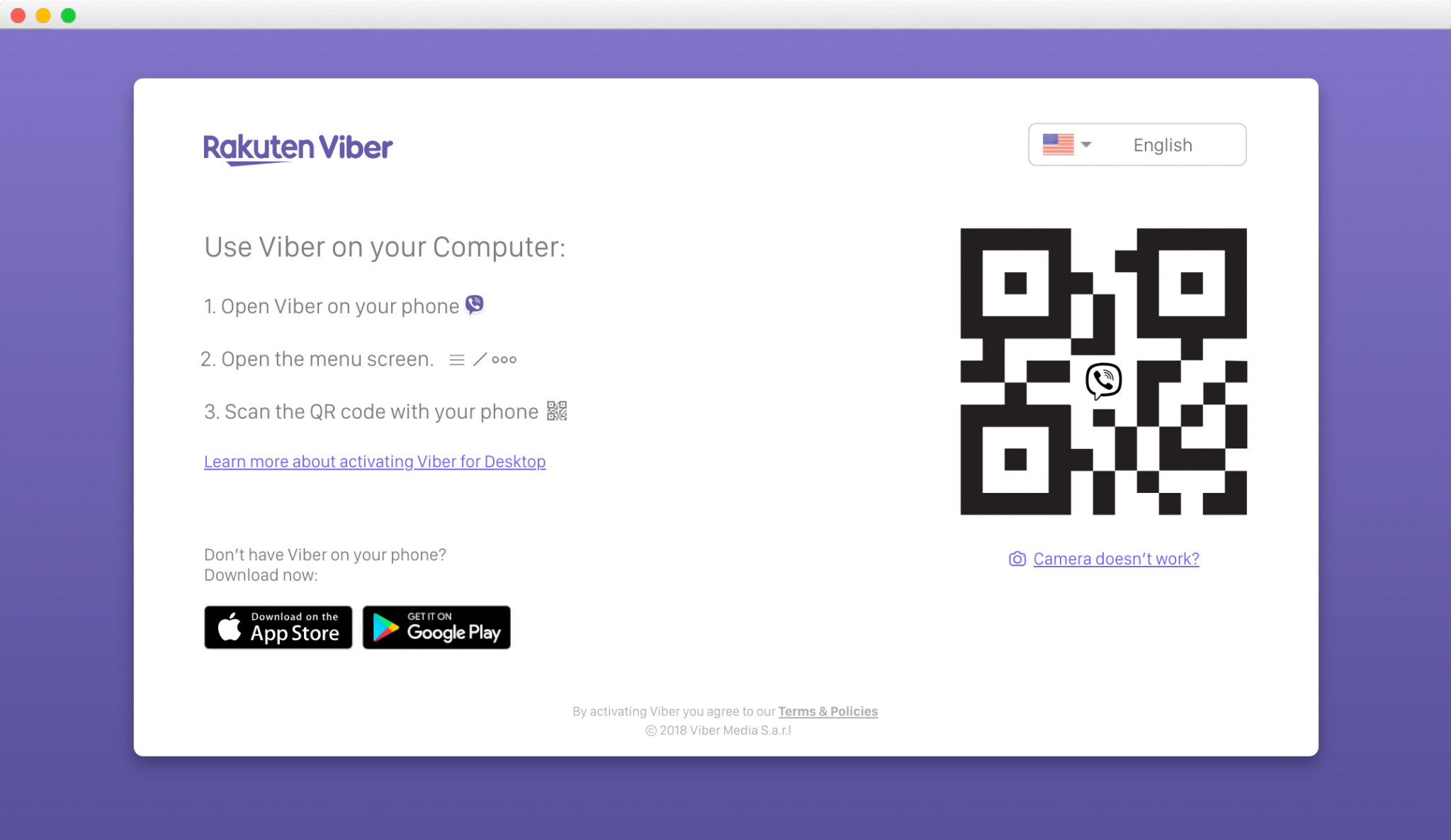 Не сканируется qr код viber