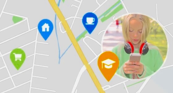 Google Maps Timeline showing past device locations and routes