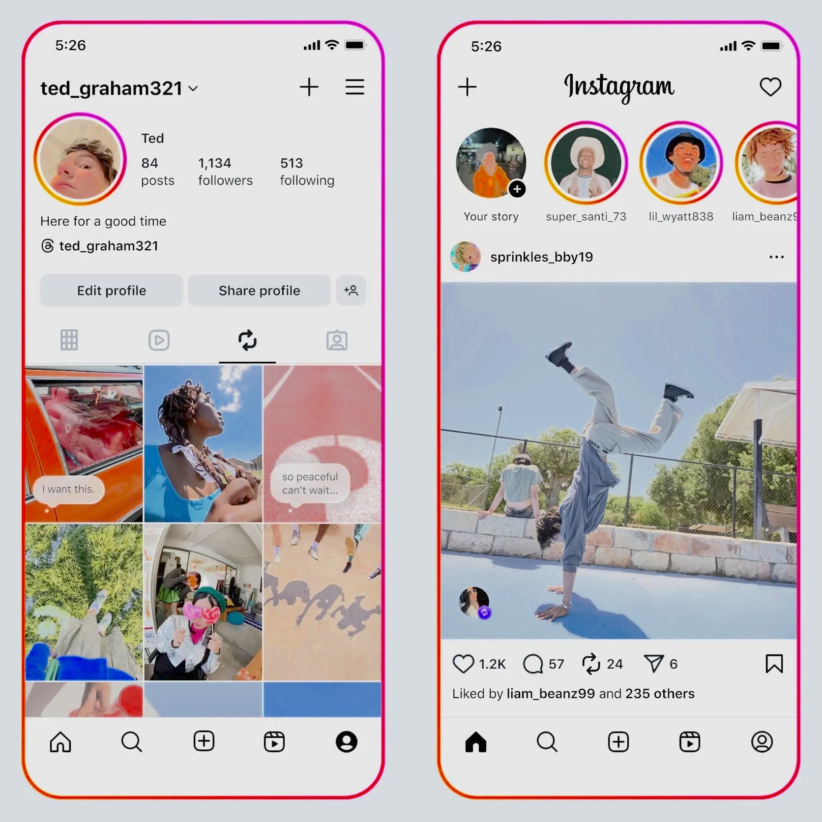 Instagram privacy settings screen