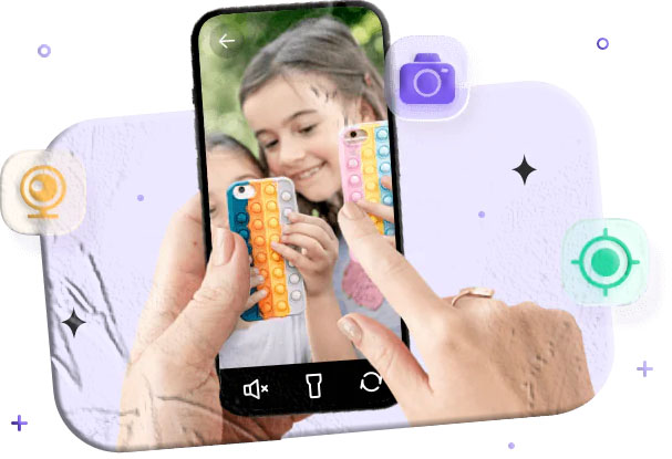 Parent viewing a live screen mirror of a child’s phone on a tablet showing social media and messages