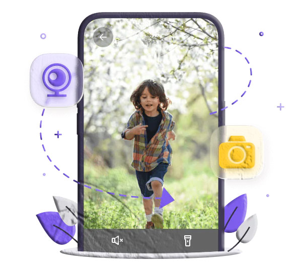 Parent viewing an ambient audio recording list on a tablet with timestamps and duration